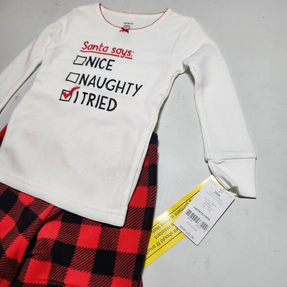 NEW Carter's Size 24M Baby Girl Christmas Outfit pajamas toddler pjs pants shirt - Picture 3 of 7